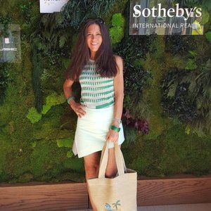 Sachin and Babi Asymmetric Mini Green Metallic MIni Skirt